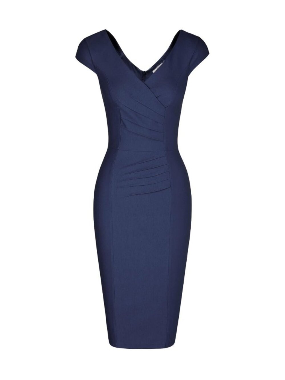 Navy Blue Cocktail Midi Dress Size Small Pencil Cut Holiday Dress